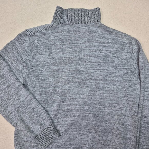 International Concepts Women's Gray Ribbed 1/4 Zip Mock Neck Sweater Sz L - Picture 6 of 6